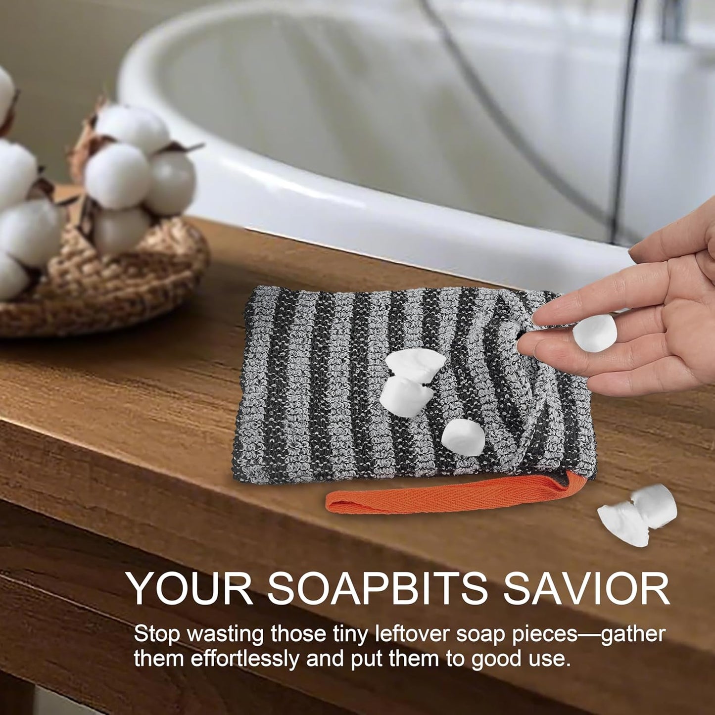 2 Pack Soap Bag Gentle Roughness,Bar Soap Pouch Saver Pocket,Exfoliating Body Scrubber Shower Bath Sponge Loofah (Grey)