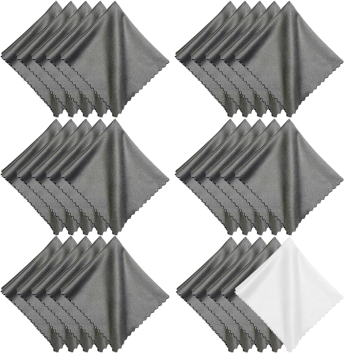 Microfiber Cleaning Cloths (30 Pack), 6x7 Inch – Soft Lens & Glasses Cleaning Cloth for Eyeglasses, Camera Lenses, Screens, and All Delicate Surfaces