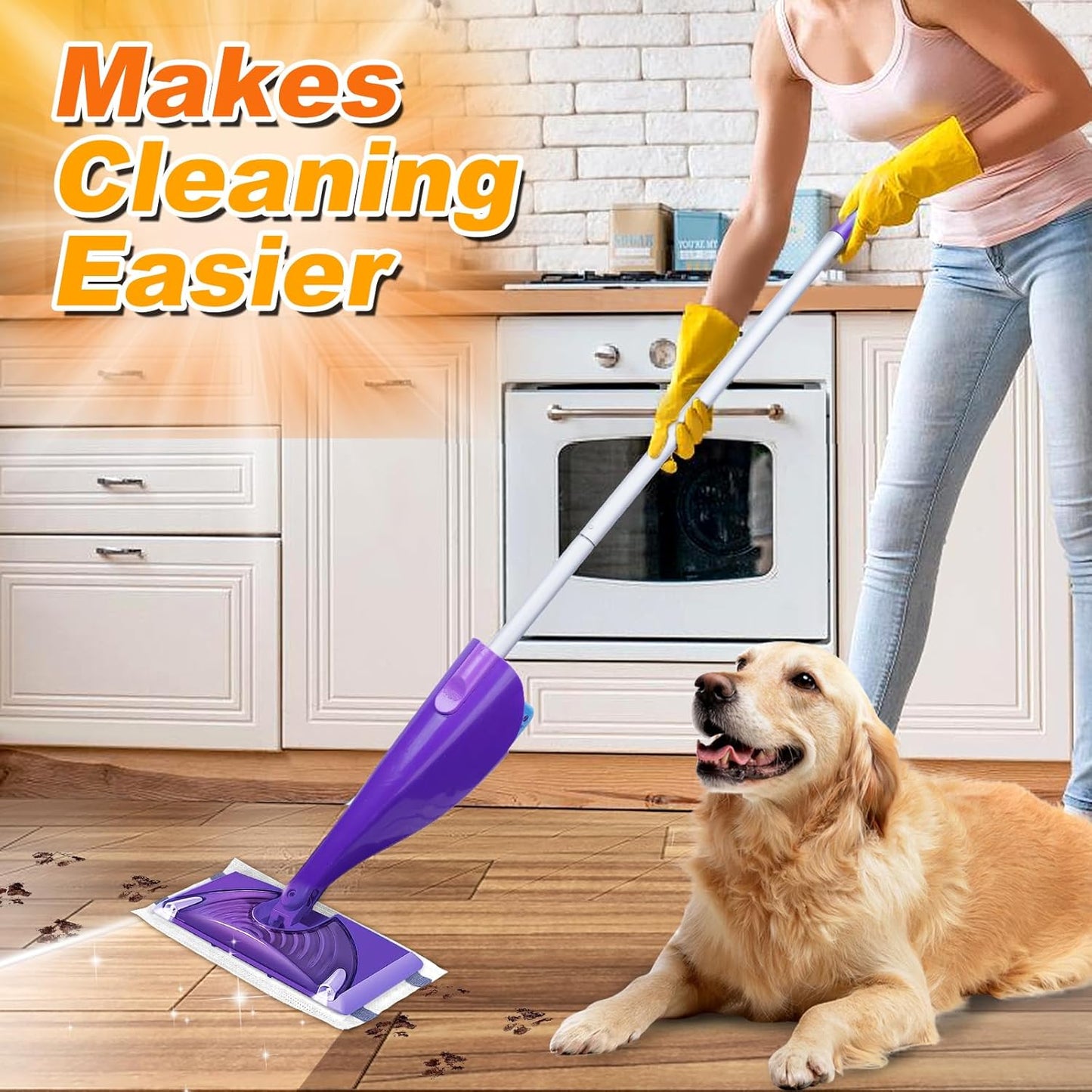 Mopping Pad Refill Compatible with Swiffer Wet Jet Mop Disposable Wet Jet Mopping Pads for All Purpose Multi-Surface Hardwood Floor Cleaning Thickness & Absorbent, 24 Count