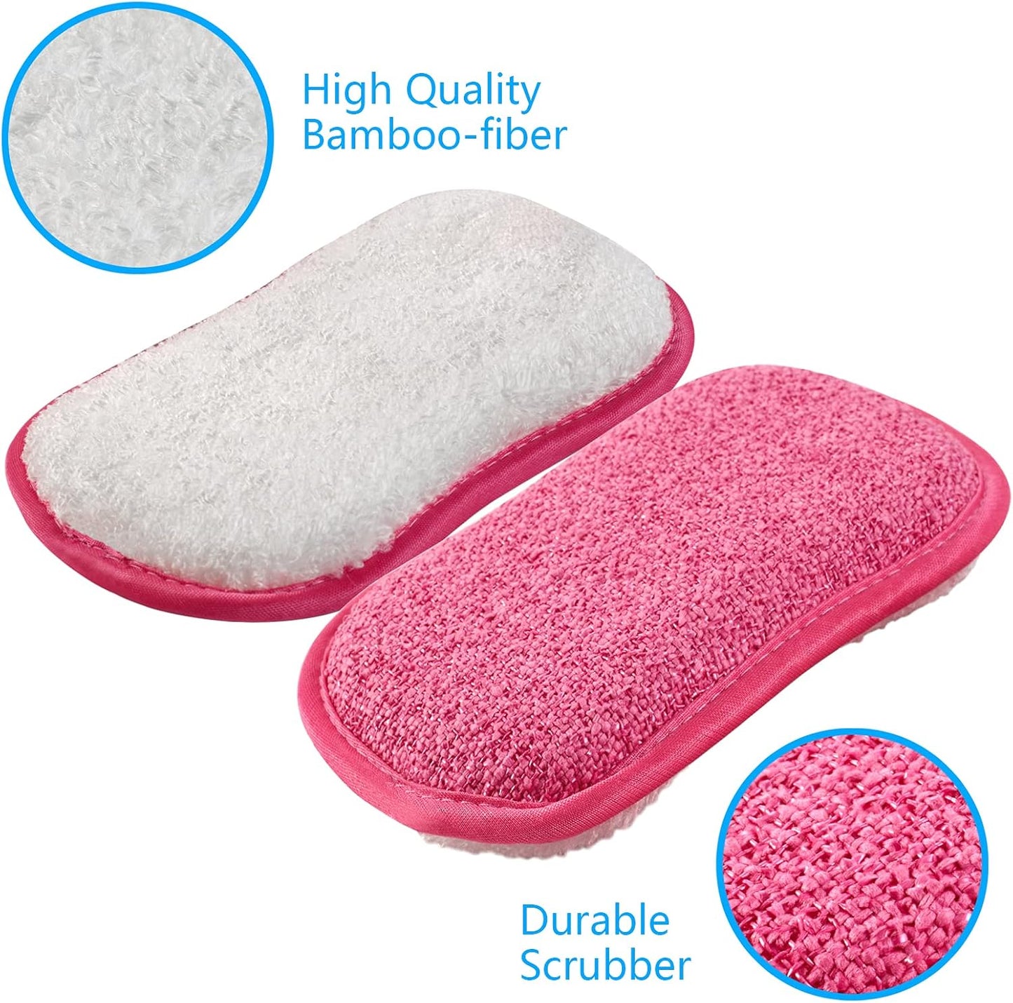10 Pack Kitchen Dish Sponges Scrubber Non-Scratch Multi-Purpose Dishcloths, Sponge Along with Heavy Duty Scouring Power - Effortless Cleaning of Dishes, Pots and Pans