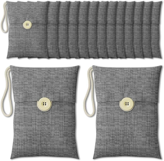 Charcoal bags Odor Absorber Activated Bamboo Charcoal Air Purifying Bag for Home Odor Eliminator Car Air Freshener for Closet Deodorizer Shoe Room Basement Litter Box Pet safe Bag 15Packs×100g