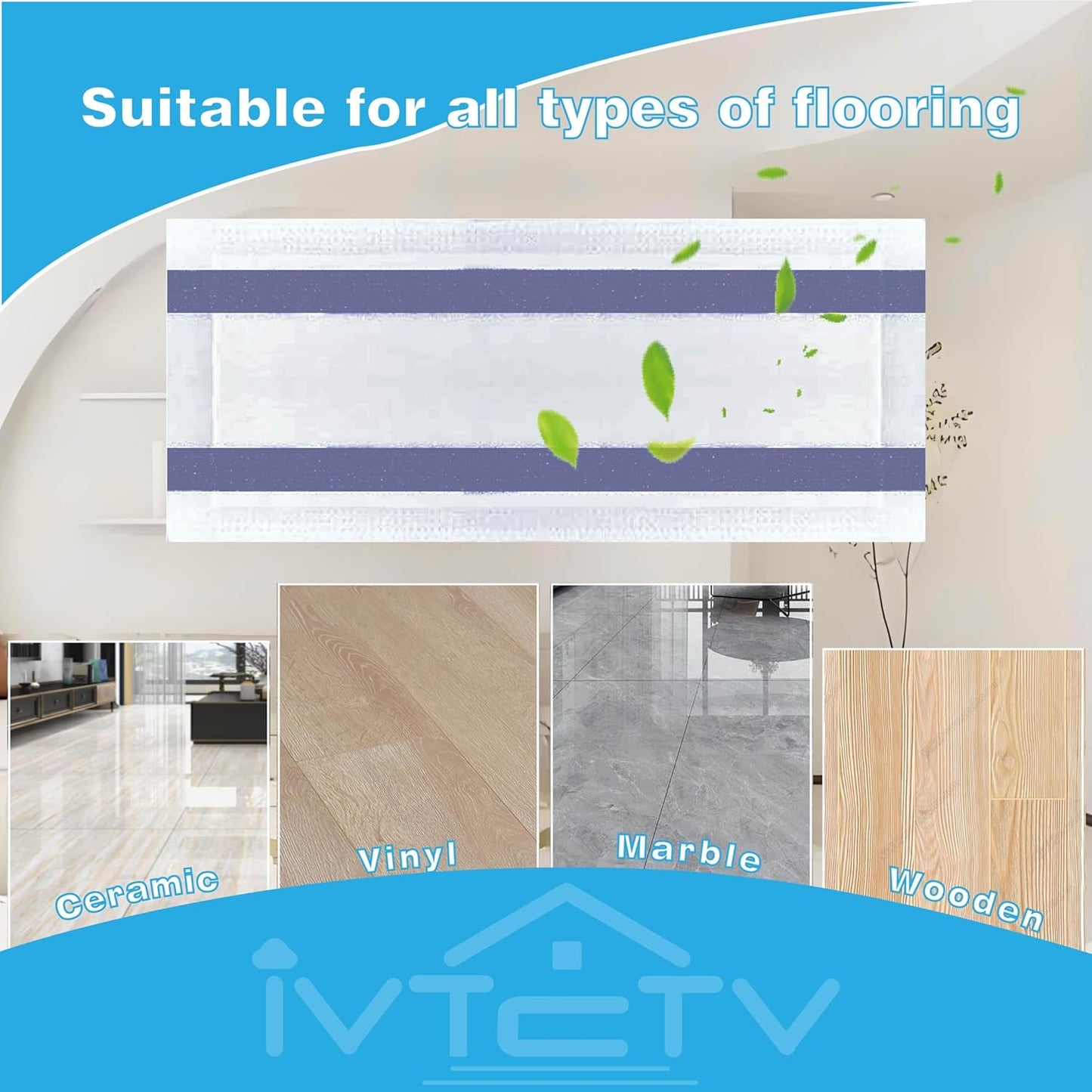 Upgraded Mop Pad Refill for Swiffer Wet Jet, 64 Counts Disposable Multi-Surface Cleaning Pads for Hardwood Floor, Tile, Laminate, Compatible with Swiffer WetJet Spray Mop, Dry and Wet Use