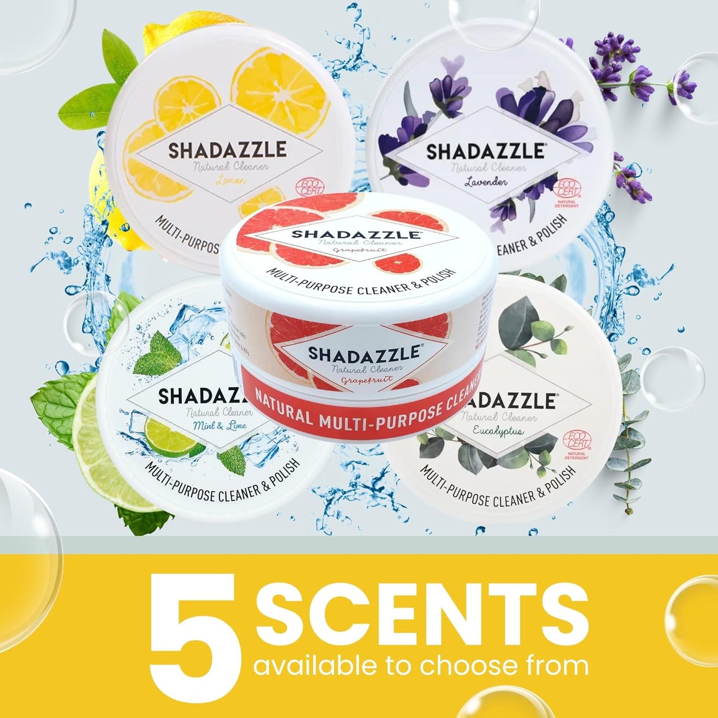 Shadazzle Natural All Purpose Cleaner and Polish – Eco friendly Multi-purpose Cleaning Product (1 Pack, Lemon)