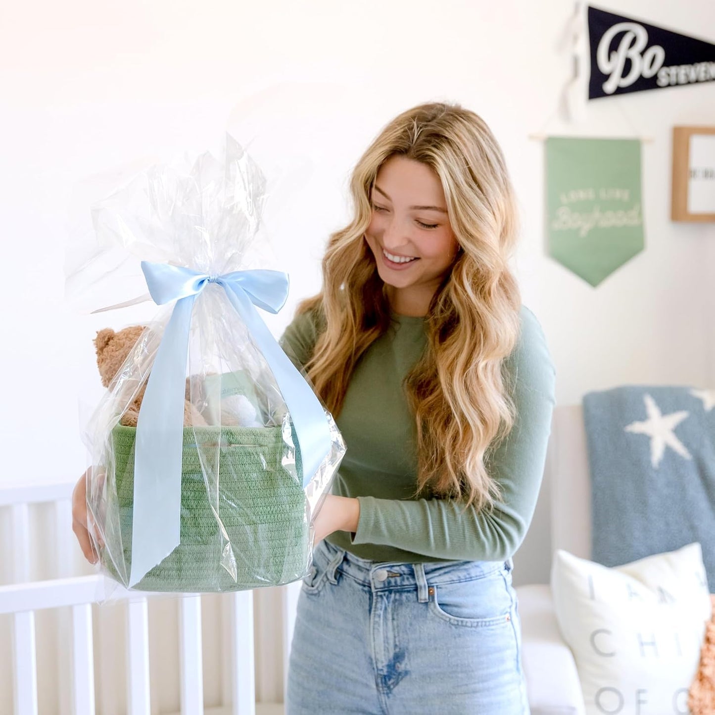 NaturalCozy Storage Cubes 9”x9”x7”Cotton Rope Woven Baskets for Organizing 3-Pack | 9 Inch Cube Storage Bin | Small Basket for Shelf Nursery, Pantry, Decorative Plant, Bathroom Closet, Toy Gift