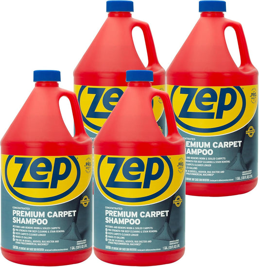 Zep Premium Carpet Shampoo - 1 Gal (Case of 4) - ZUPXC128 - Deep Cleaning and Stain Removal, For Carpet Machines