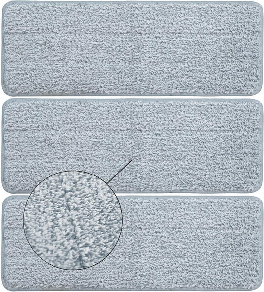 Bulletproof Microfiber Mop Replacement Heads - Washable Pads for Floor Cleaning Compatible with Tethys & Most 11” - 13” Flat Squeeze Mops for Wet/Dry Mopping, Sanitizing, and Scrubbing Hardwood