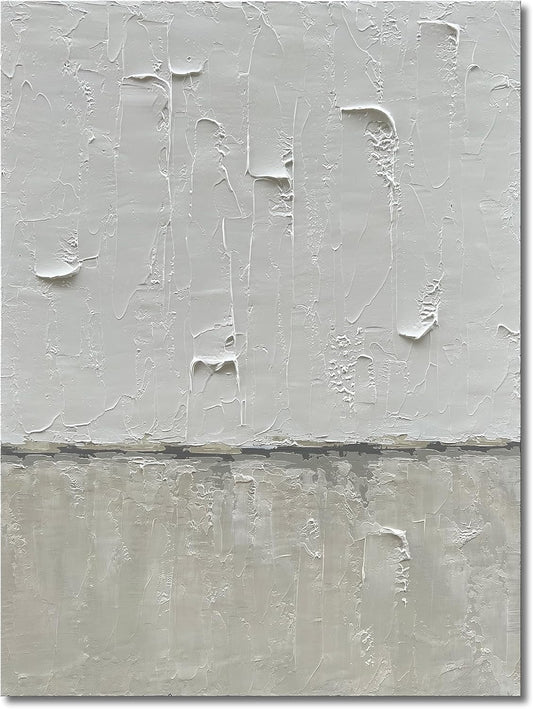 NANKAI Hand Painted Grey and White art Canvas Paintings Minimalist Abstract Oil Painting Wall Art 40x28 Inch art Home Decoration Wall Ready to Hang