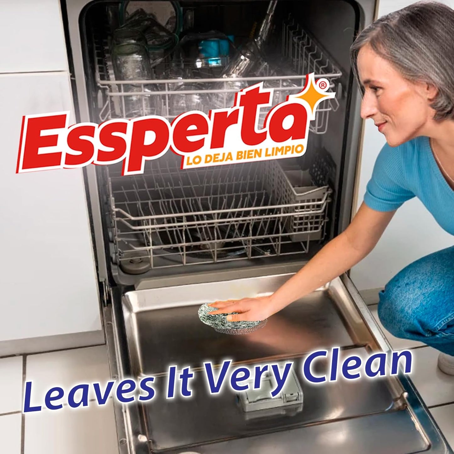 5 Pcs ESSPERTA Stainless Steel Wool Scrubber，5 Steel Scrubber Wool Pads for Cleaning Dishes, Metal Scrubber Pot Scrubbers Can Clean Iron Pots, Stoves, Barbecue Grills, Wash Sink