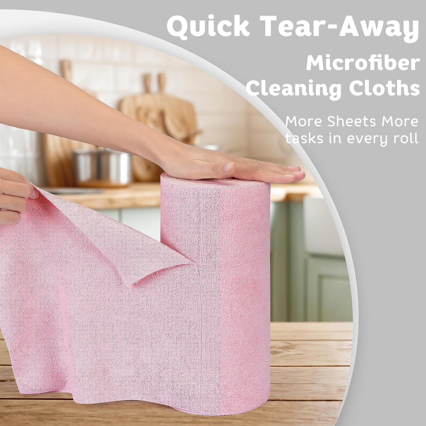 Matthew Microfiber Cleaning Cloth Roll 72Pack (12" x 12") Reusable Paper Towels&Washable Tear Away Towels,Ultra Water Absorbent Lint&Streak Free Cleaning Rags for Glass,Dishwash,Bathroom,Cars-Red