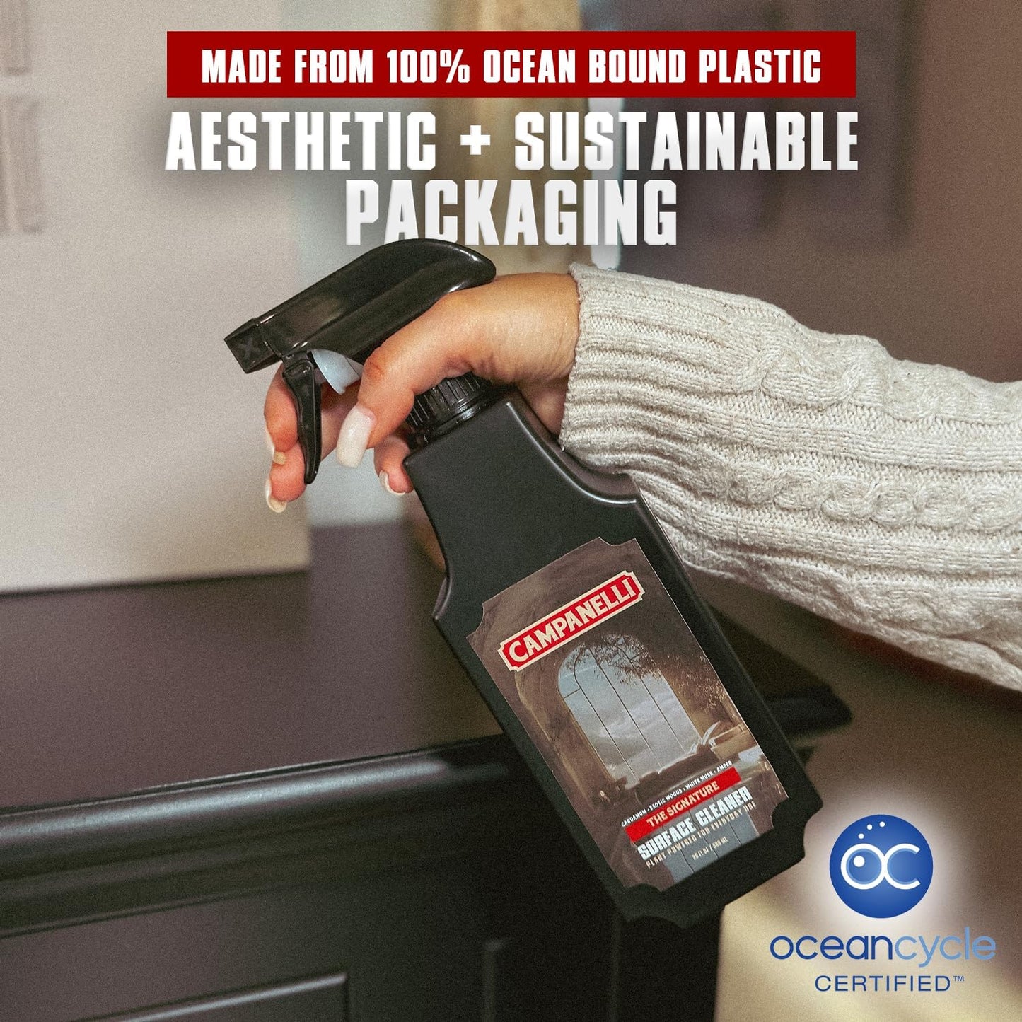 Multi-Surface Cleaning Spray Solution, Plant-Powered, Scented (Peppermint Mochaccino)