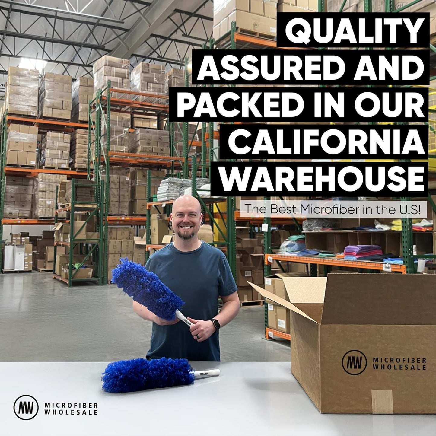 2 Pack of Microfiber Flexible Dusters with Heavy Duty Extension Pole | 8' Reach | Clean Ceiling Fans, Cobwebs, Light Fixtures, Delicate Objects