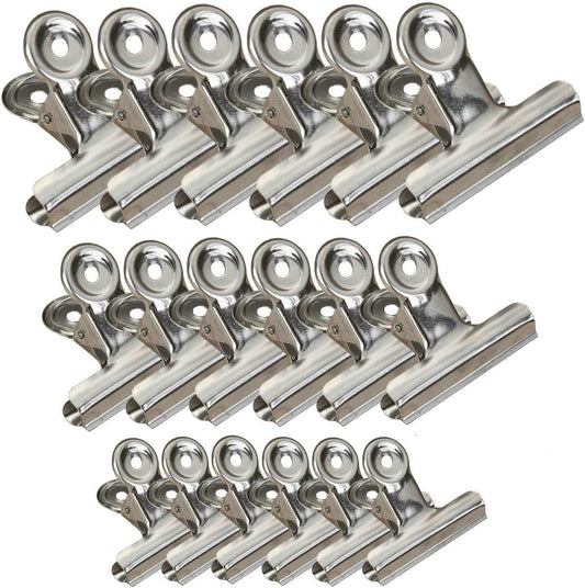 18 Pack Stainless Steel Chip Bag Clips Heavy Duty Food Bags Clamp Clips for Kitchen Office School, 3 Sizes(3In, 2.5In, 2In)