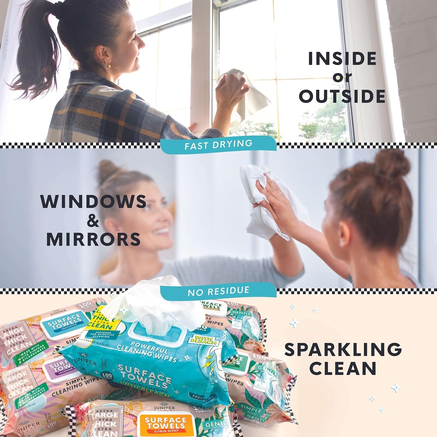 6 Packs Surface Cleaning Wipes, Thick & Large Dispose, All-Purpose Cleaner for Bathroom, Kitchen, Office, 600 Count Soft Flow, Biodegradable, White Soap Scent