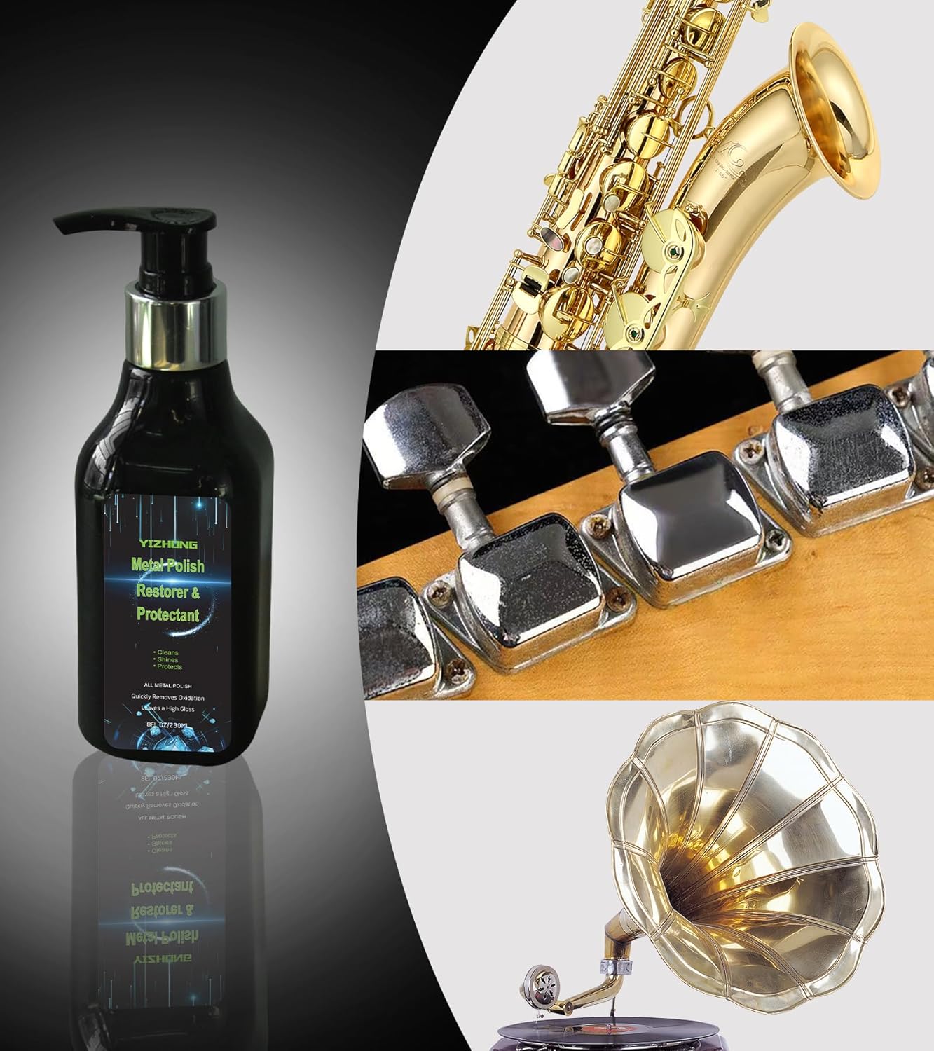 Musical Instrument Polishing Cleaning, Rust Removal, Restoration & Oxidation Protection Kit Various Instruments, Suitable for Brass, Silvering,Chrome-Plated Metal, Stainless Steel Surfaces