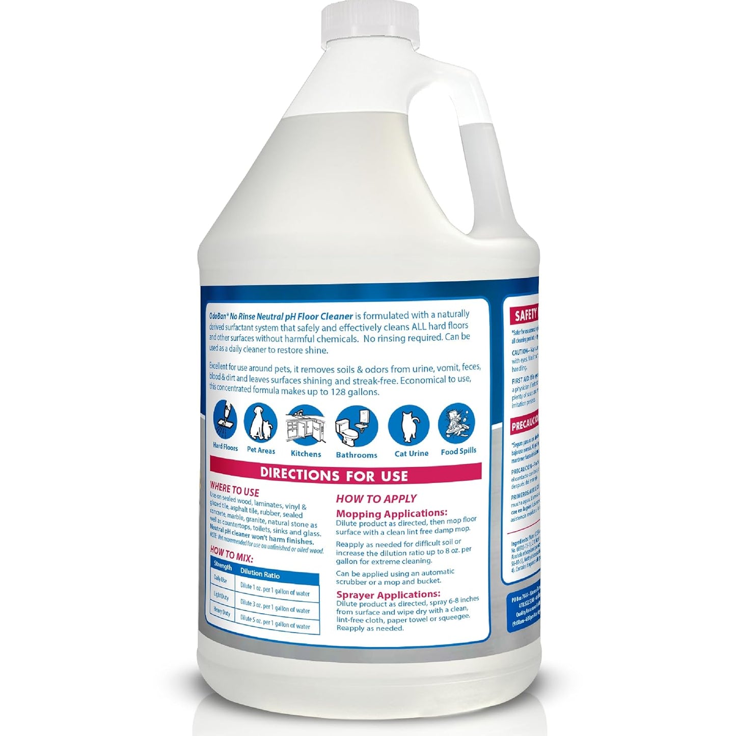 OdoBan Pet Solutions No Rinse Neutral pH Floor Cleaner Concentrate, Made in the USA, Splash O' Citrus Scent, 2 Gallons
