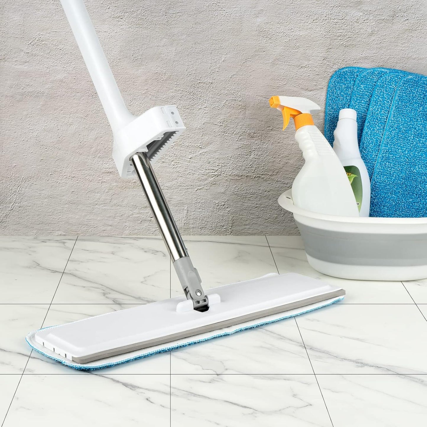 Microfiber Mop Pads, 18.5 x 6.3 Inch Reusable and Washable Spray Mop Pads, Wet and Dry Household Mop Pad Replacement, Set of 12(Blue)