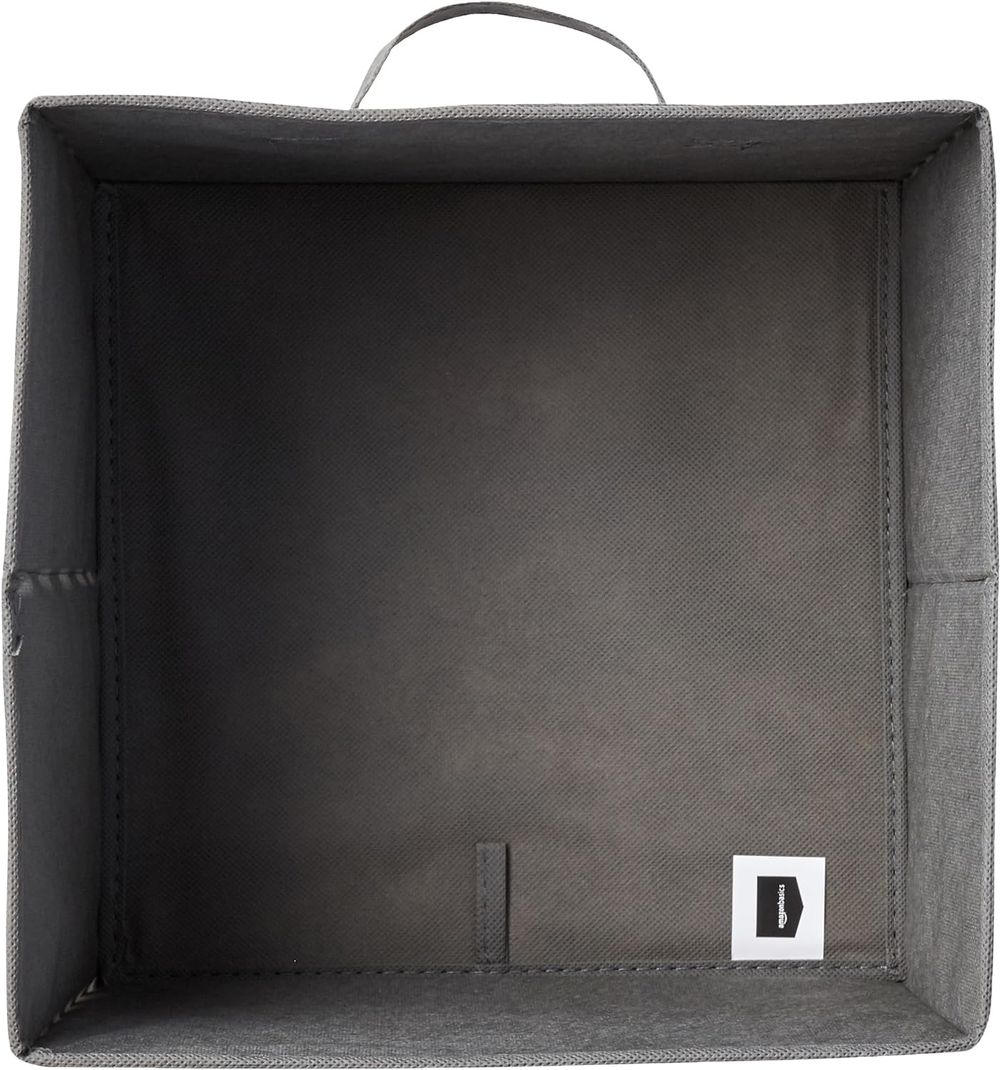 Amazon Basics Cube Organizer Storage Bins Handles, Collapsible Fabric, Pack of 6, 13"x13"x13", White/ Light Grey Stripe