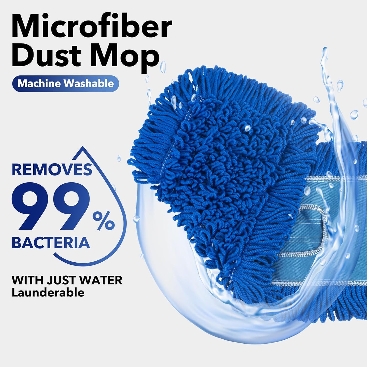 Matthew 24'' Microfiber Loop Dust Mop Washable Commercial&Residential Heavy Duty Mop Head Replacement Premium Absorbent Industrial Dust Mop Refill Pads for Hardwood, Office,Garage and Hotel -6Pack