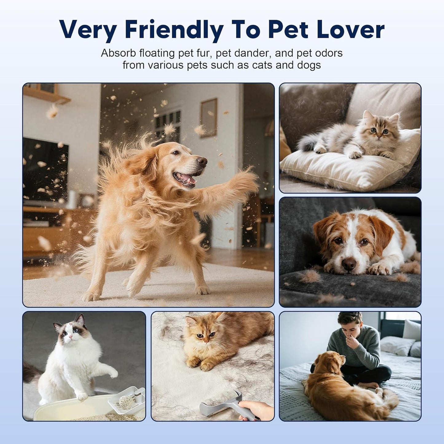 MK01 & MK06 True HEPA Filter Replacement Compatible with Aroeve MK01, MK06, ToLife TZ-K1 and Kloudi DH-JH01 Air Purifier, Pet Dander Version, Green, 2 Pack