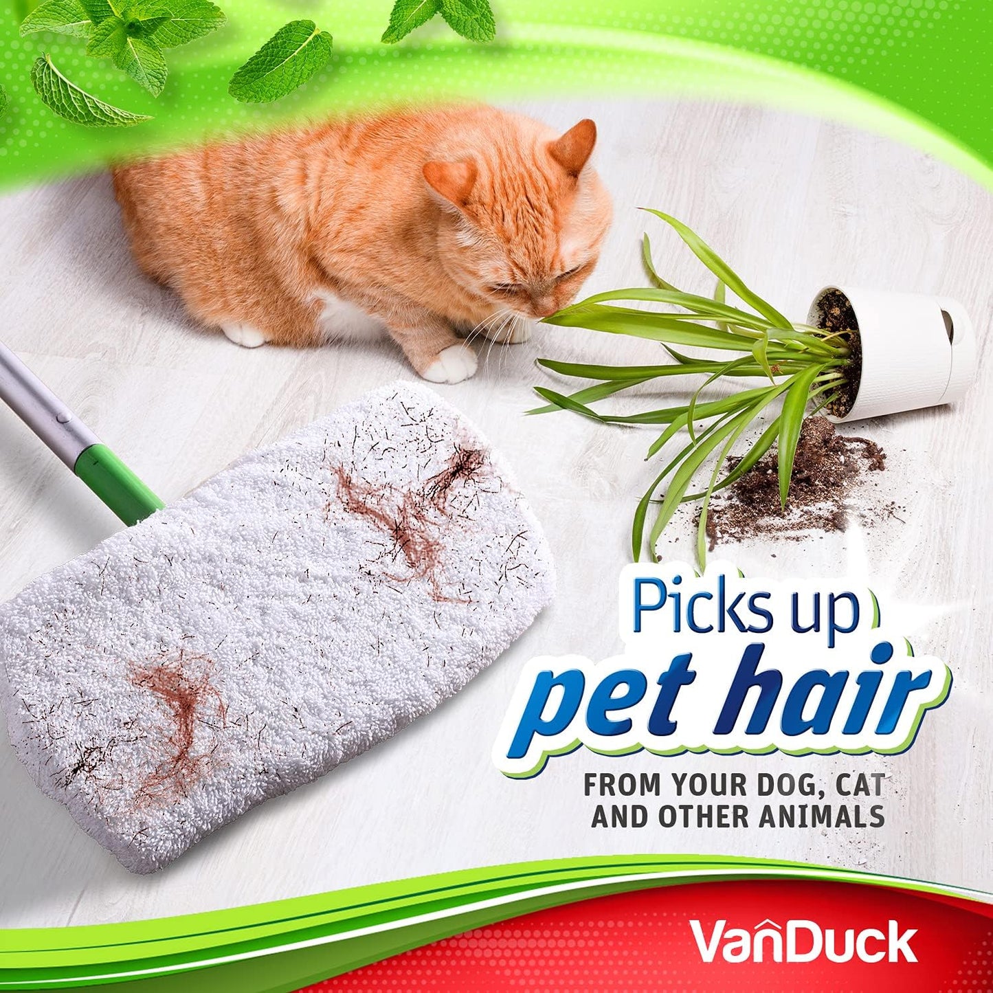 VanDuck Reusable 100% Cotton Mop Pads Compatible with Swiffer Sweeper (8-Pack), Terry Cloth Mop Covers Washable for Wet Mopping and Floor Cleaning (Handle is Not Included)