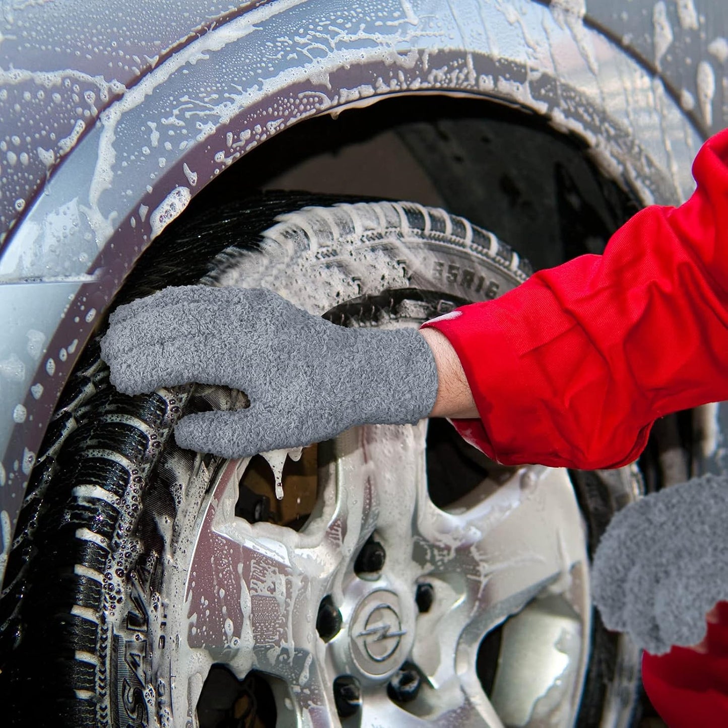 Patelai 3 Pairs Microfiber Plant Dusting Gloves Leaf Cleaning Gloves for Indoor Plants, Blinds, Furniture, House(Large,Dark Blue, Gray, Khaki)