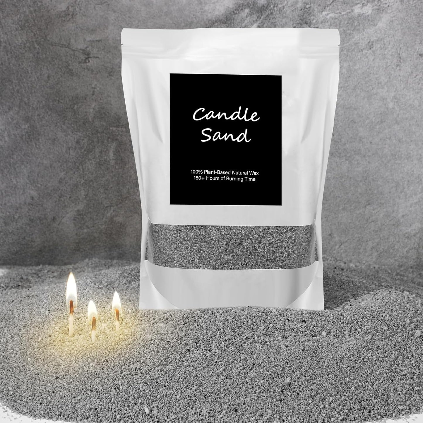 MTLEE Candle Sand 3.3 lb DIY Pearled Candle Making Kit Included 20 Pcs Wicks and Refillable Beaded Wax Sand Beaded Wax Gift with Wicks Self Extinguish for Home Wedding Party Women(Gray)
