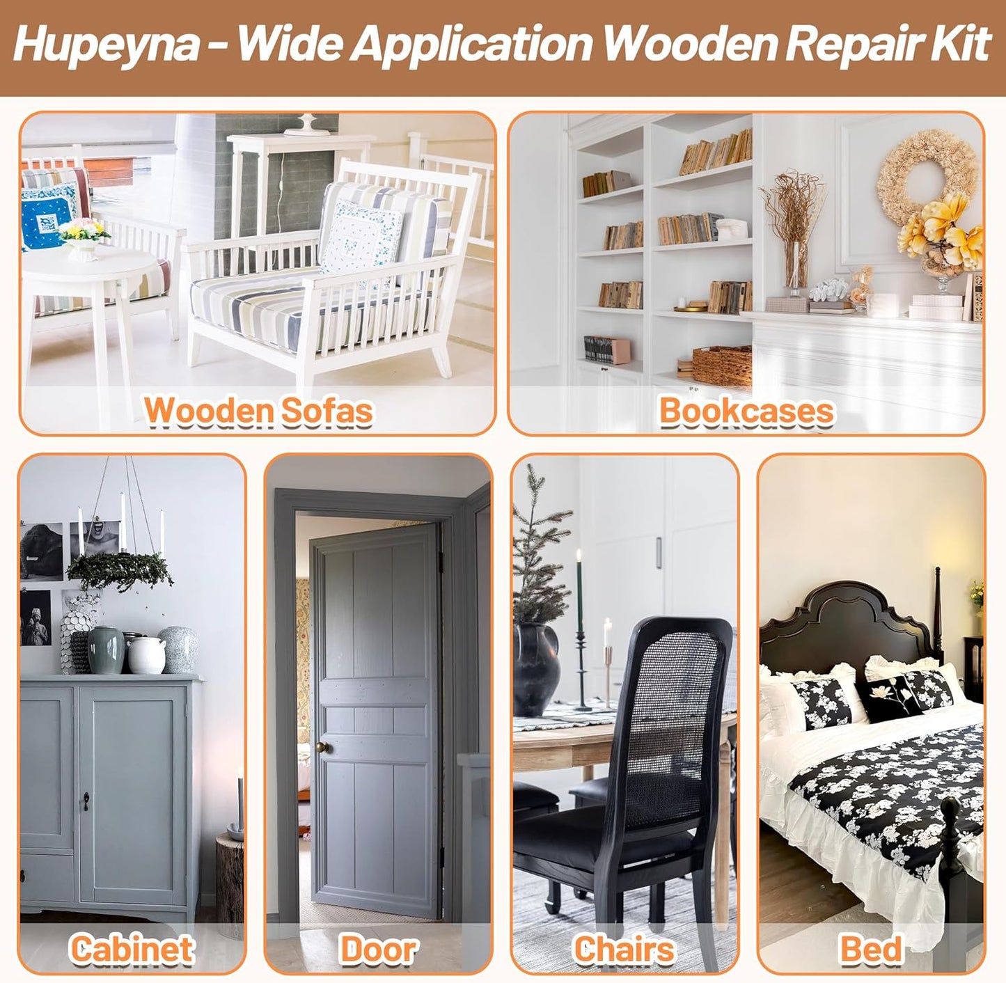 Wood Repair Kit, Wood Furniture Repair Kit, Wood Filler, Wood Putty and Beeswax- Repair Stains, Scratch, Cracks, Hole, Discoloration for Wooden Door, Table, Cabinet, Bed, Floor (Tech Gray Series)