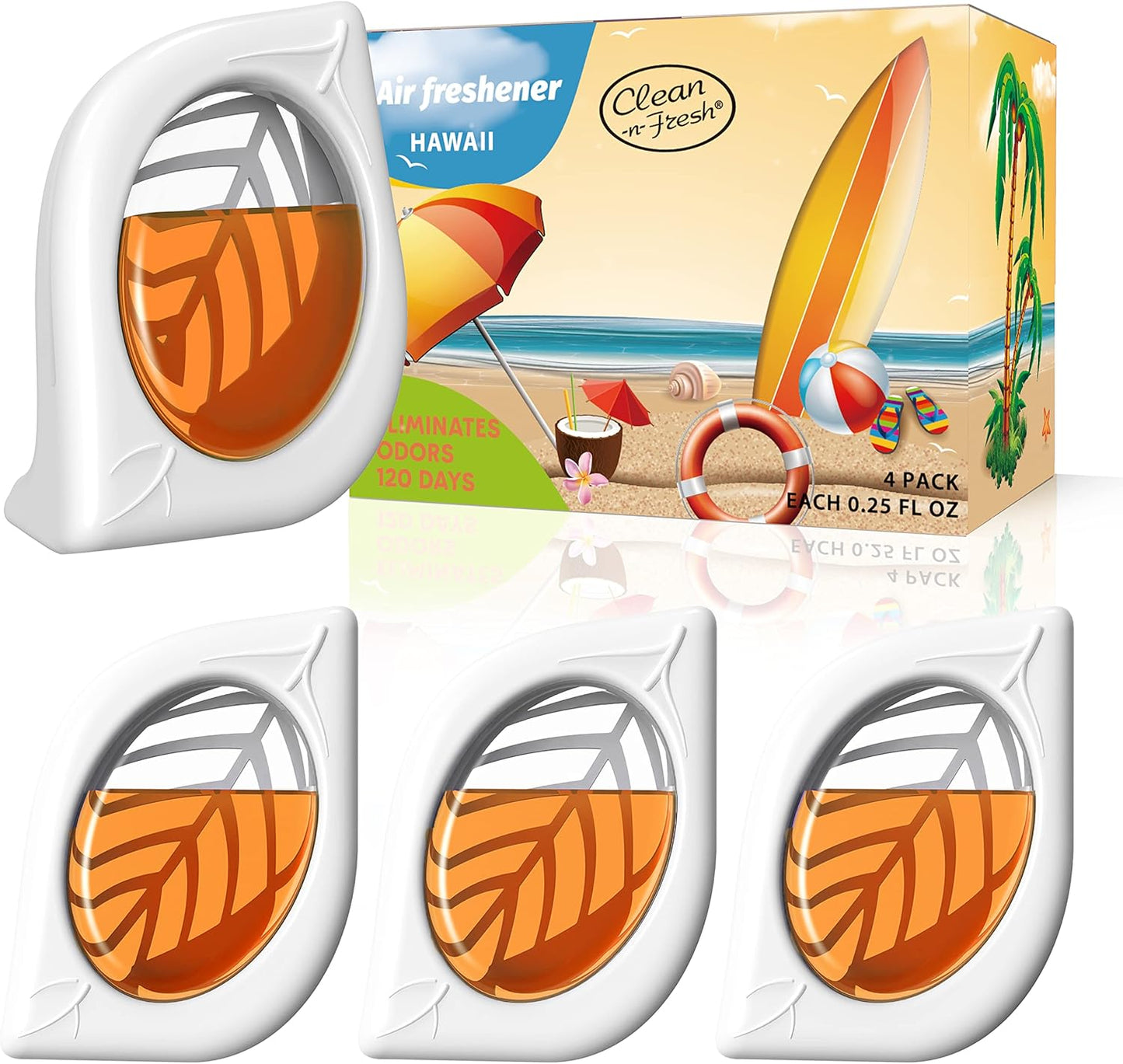 Air Freshener for Home, 4 Pack, Hawaiian, Odor Eliminator for Small Area Closets Bathroom Pets Strong Odor, Up to 120 Days
