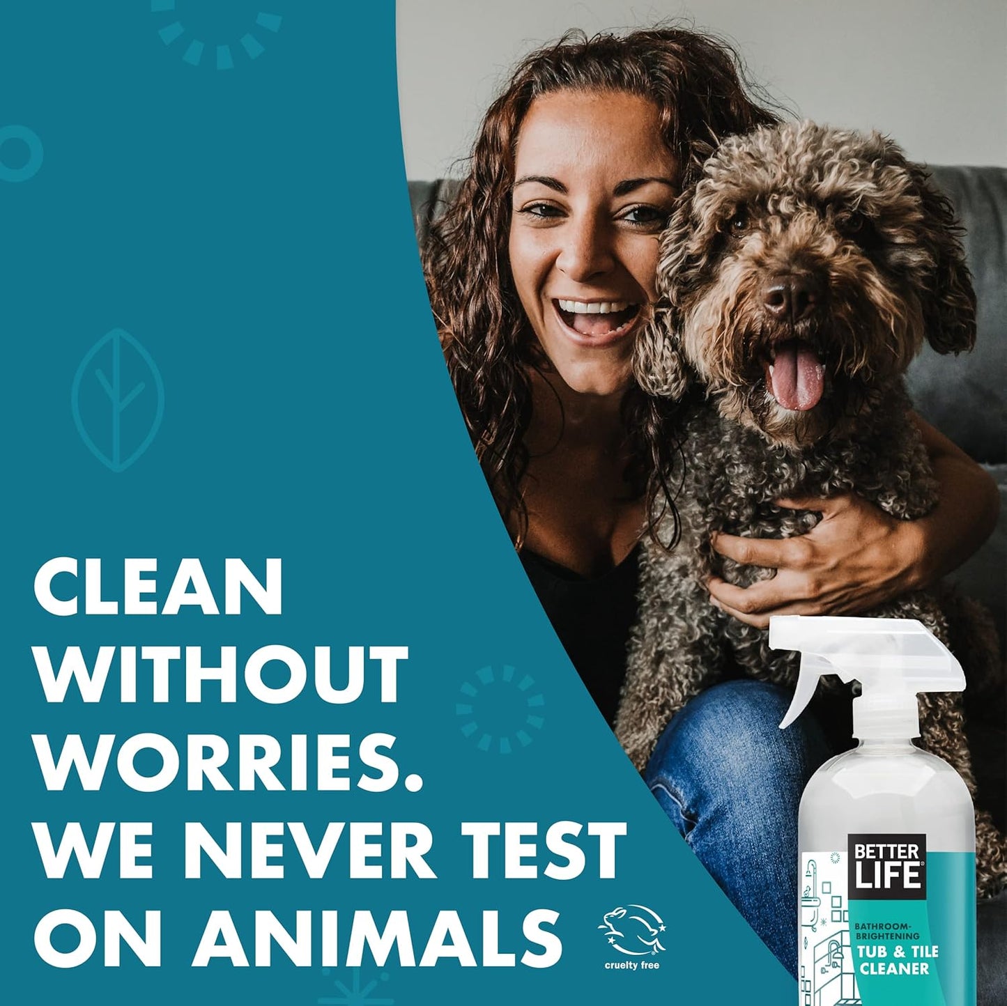 BETTER LIFE Bathroom Cleaner - Tea Tree Bathtub & Shower Cleaner Spray for Glass and Tile - Foaming Mold and Mildew Remover for Tub Works on Hard Water Stains - 32oz, Pack of 1