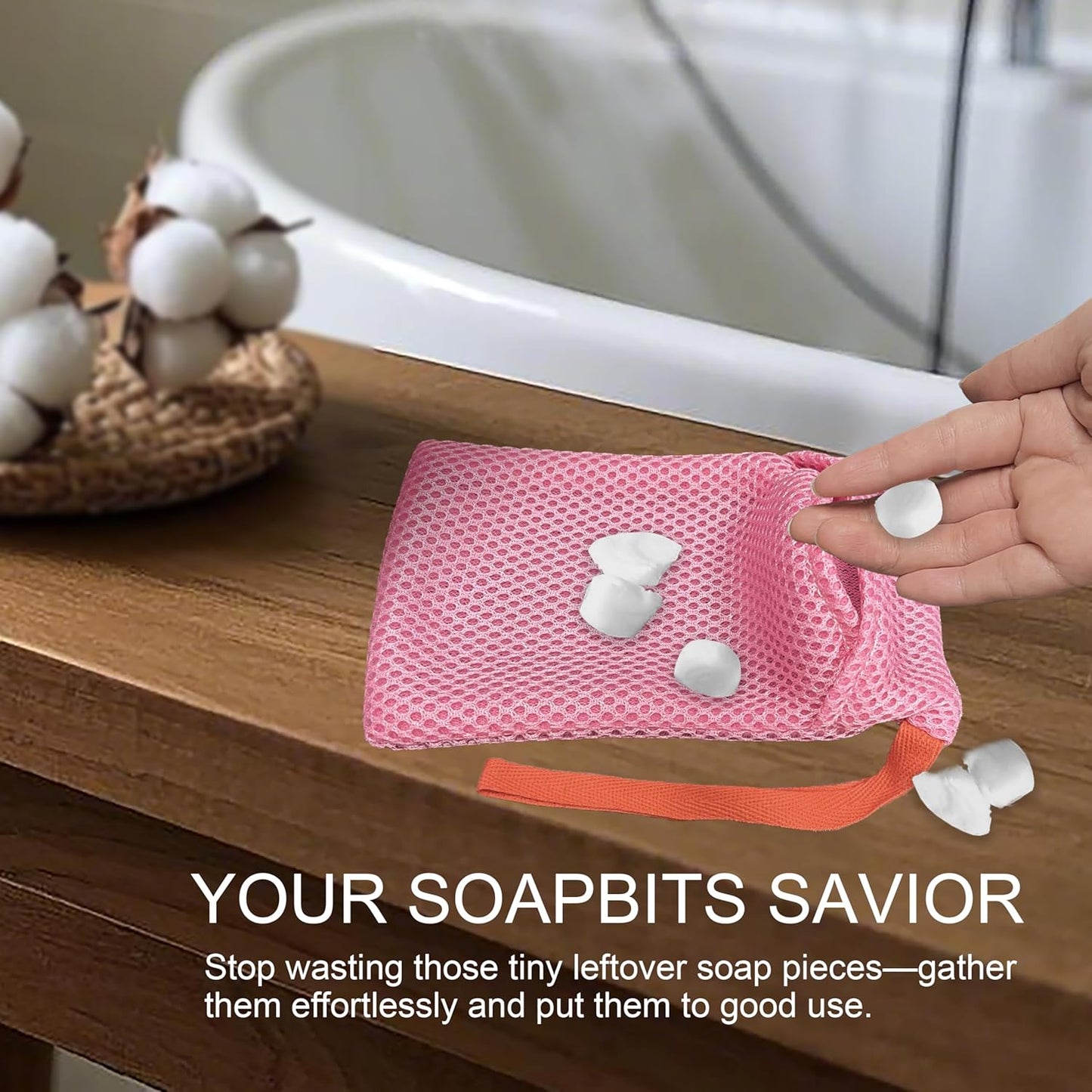 2 Pack Soap Bag Gentle Roughness,Bar Soap Pouch Saver Pocket,Body Scrubber Shower Sponge Loofah,Exfoliating Bath Sponge (Pink)
