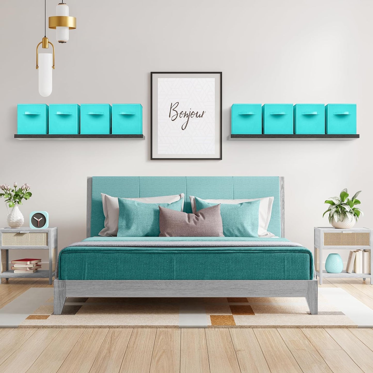 Sorbus 13 Inch Storage Bins - Sturdy Collapsible Fabric Storage Cubes with Handle - 8 Foldable Baskets for Organizing Clothes, Toys, Books - Storage Baskets for Shelves, Closets