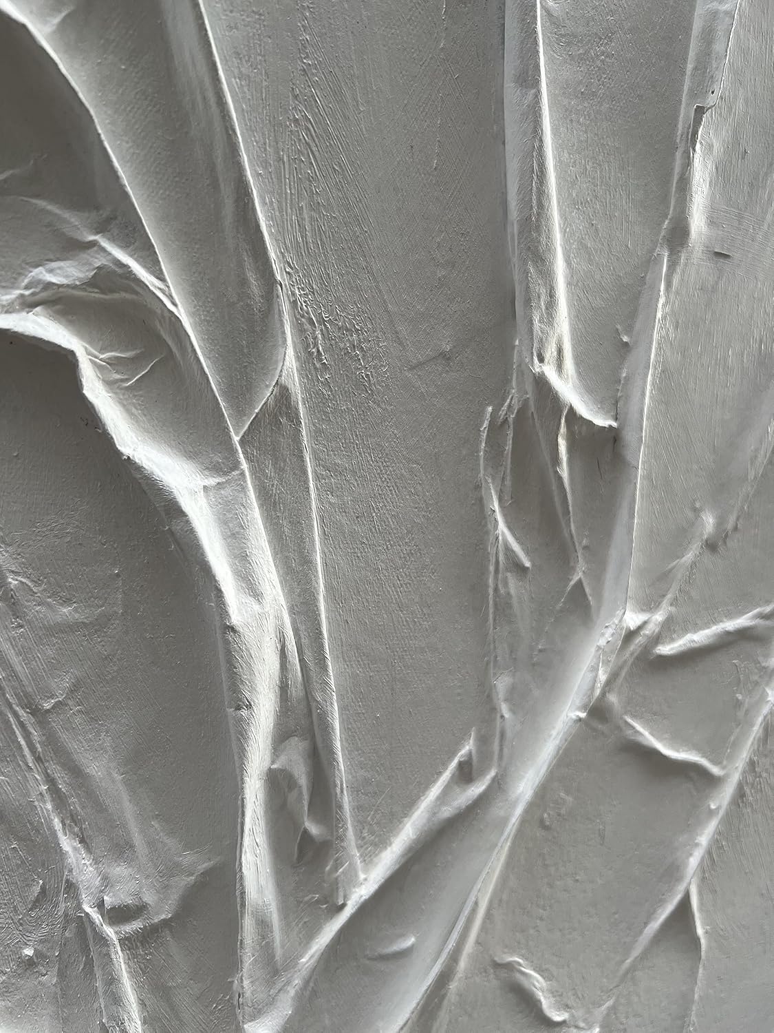 NANKAI Hand-Painted White Texture Abstract Art Painting Minimalist Art Home office hallway wall decoration Oil painting 24x36 inches