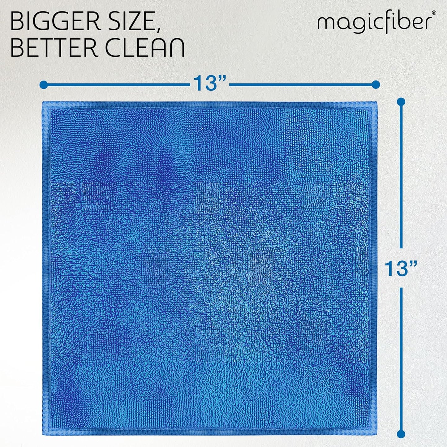 MagicFiber Microfiber Cleaning Cloth - 12 Pack, Large 13" x13” Highly Absorbent Streak-Free Micro Fiber Cleaning Rags Towels for House, Car, Windows, Housekeeping, Household Dusting, Kitchen