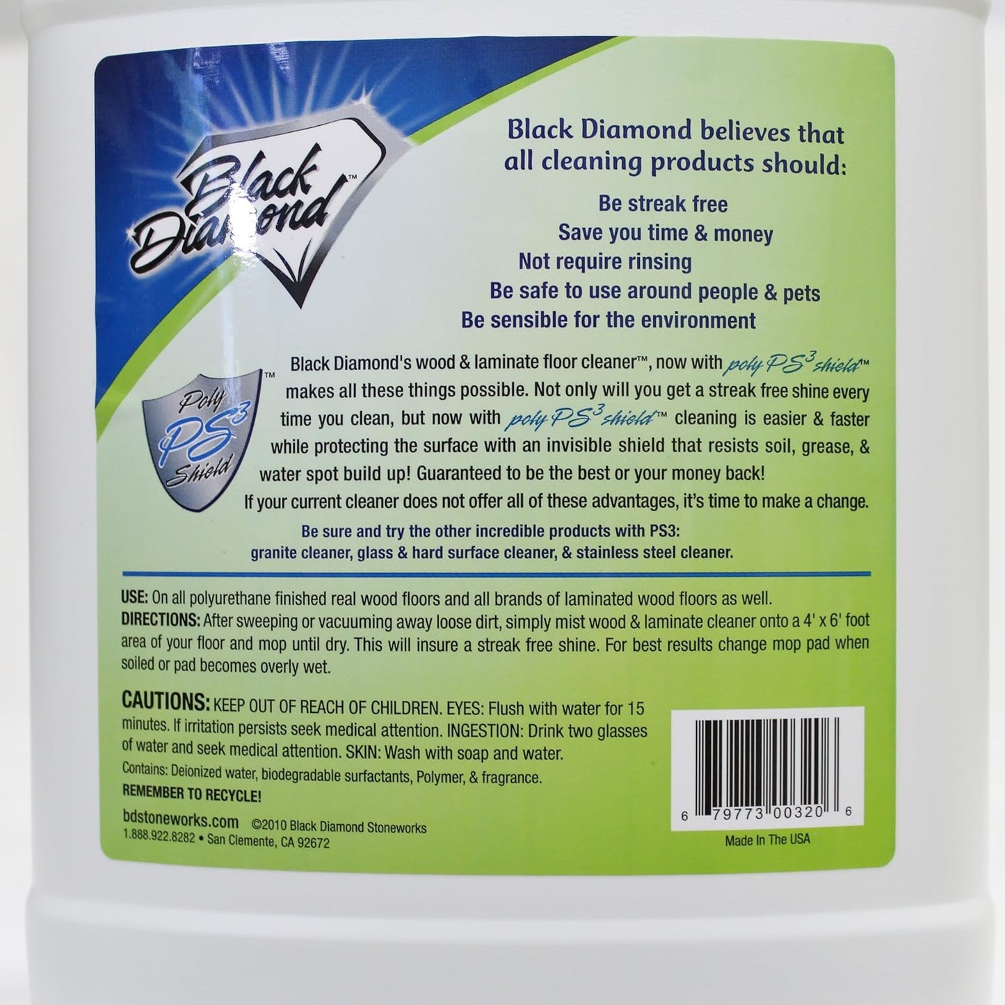 Black Diamond Stoneworks Wood & Laminate Floor Cleaner- Ready to Use Non-Toxic No-Rinse Formula - Safe for Vinyl, Wood, and Engineered Floors (160 FL Oz)