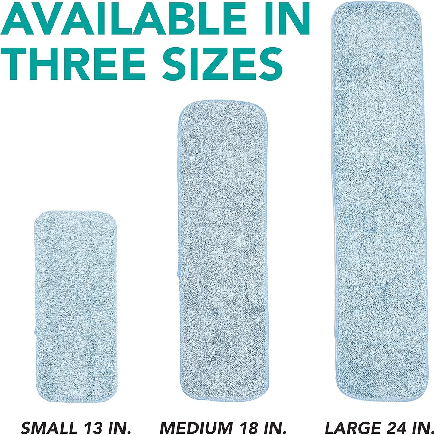 Arkwright Spray Mop Replacement Pads - (Case of 120) Bulk Microfiber Flat Dry and Wet Refill Mop Pads Floor Cleaning, Compatible with Bona and Rubbermaid, Fits All Mop Heads, 13 in, Blue