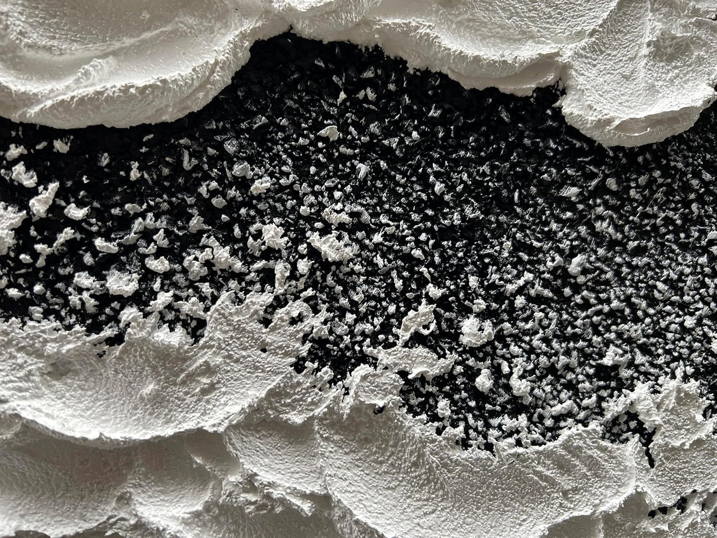 NANKAI 24x48 Inch Hand Painted 3D Ocean Wave Landscape Oil Painting Black and White Abstract Canvas Art Mural Family Wall Decoration art