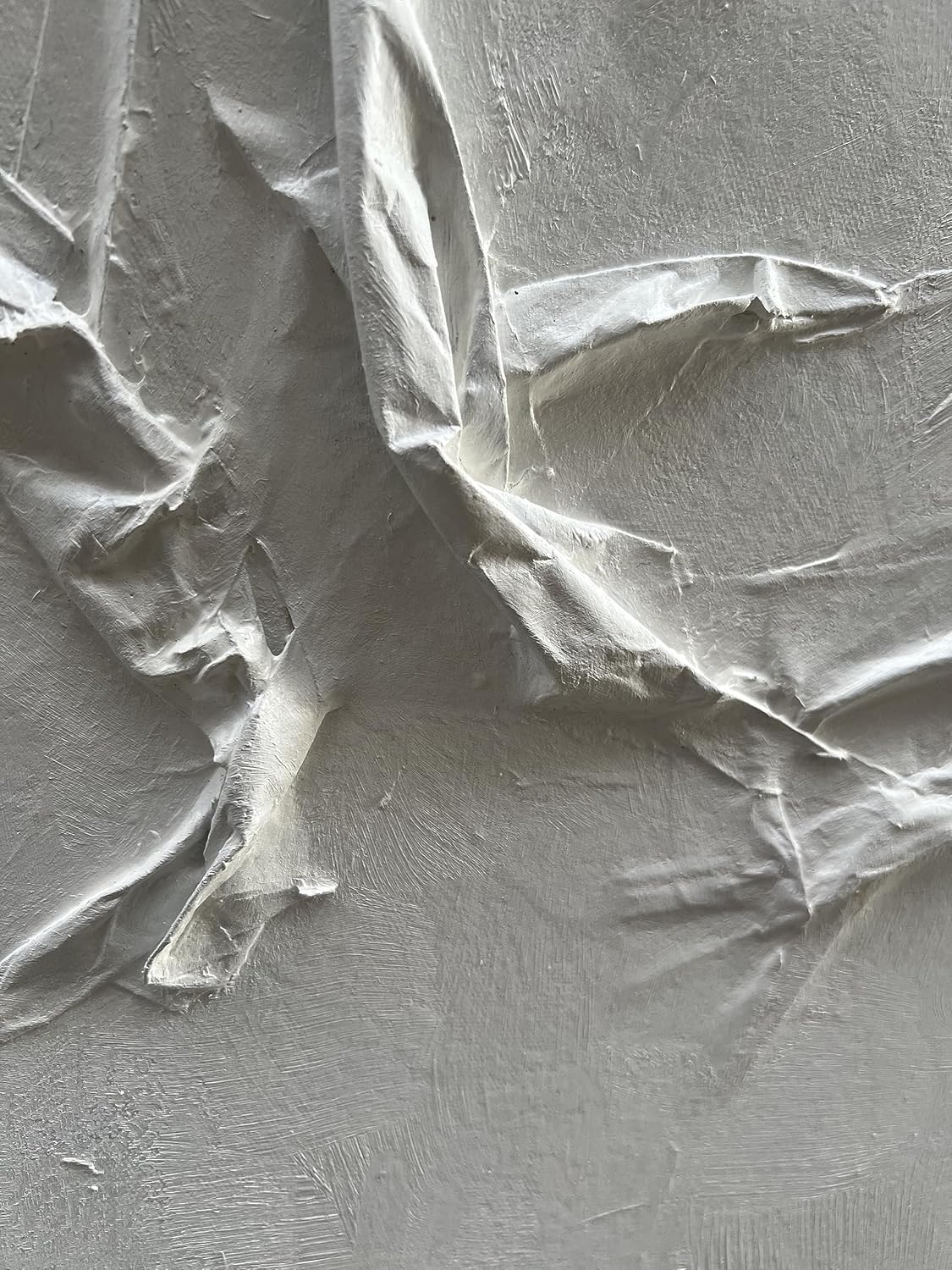 NANKAI Hand-Painted White Texture Abstract Art Painting Minimalist Art Home office hallway wall decoration Oil painting 24x36 inches