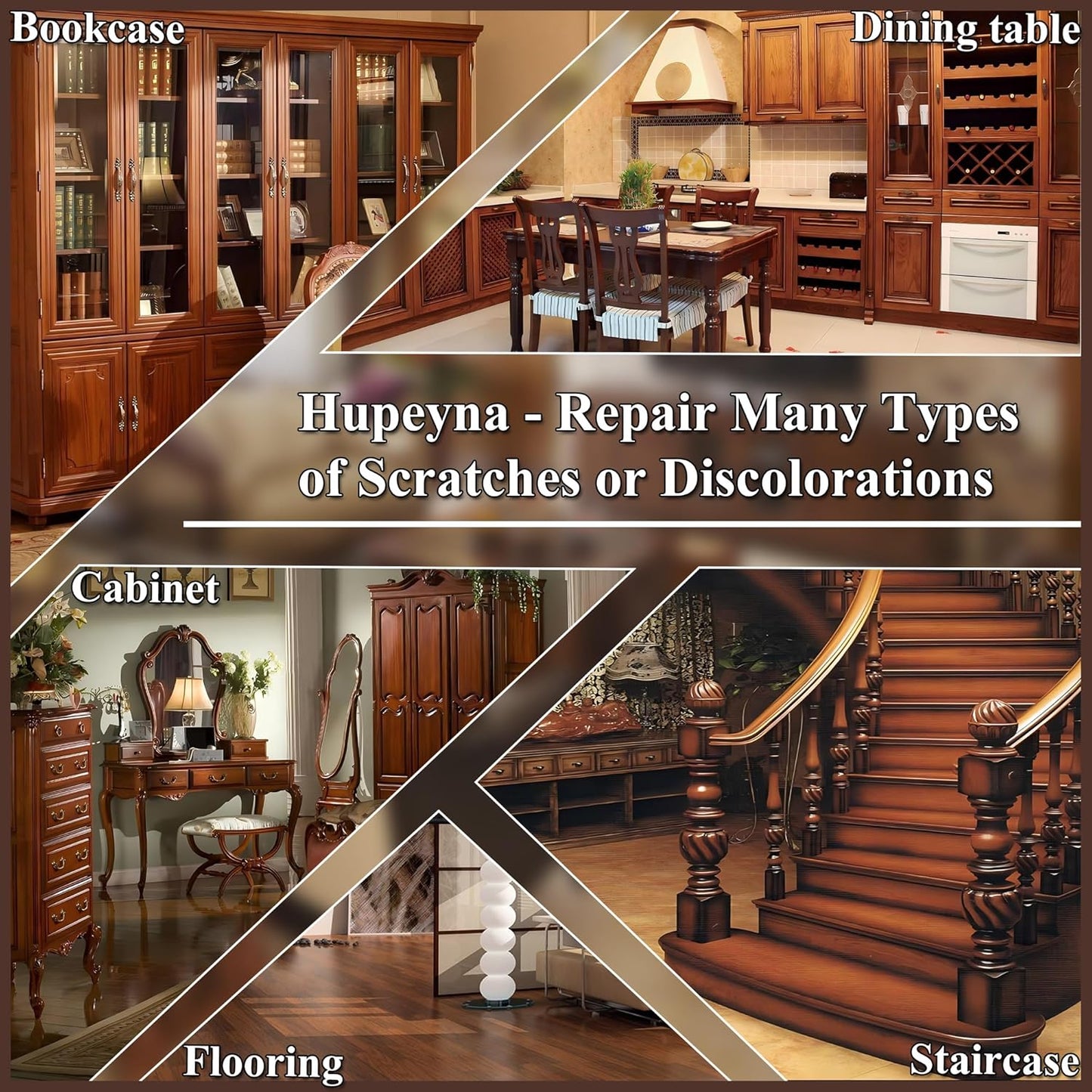 Wood Repair Kit, 12 Color Wood Fillers, Furniture Repair Kit, Repair Scratch, Cracks, Stains, Discoloration for Wood Furniture, Door, Cabinet, Floor, Table Surface Wood Touch up Filler Wood Paint