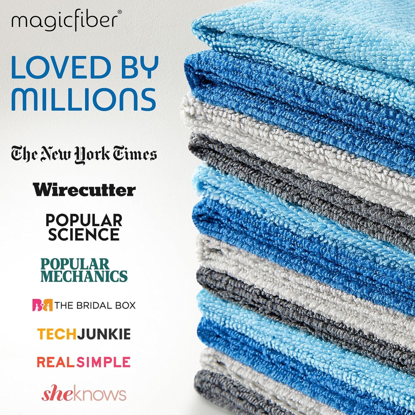 MagicFiber Microfiber Cleaning Cloth - 12 Pack, Large 13" x13” Highly Absorbent Streak-Free Micro Fiber Cleaning Rags Towels for House, Car, Windows, Housekeeping, Household Dusting, Kitchen