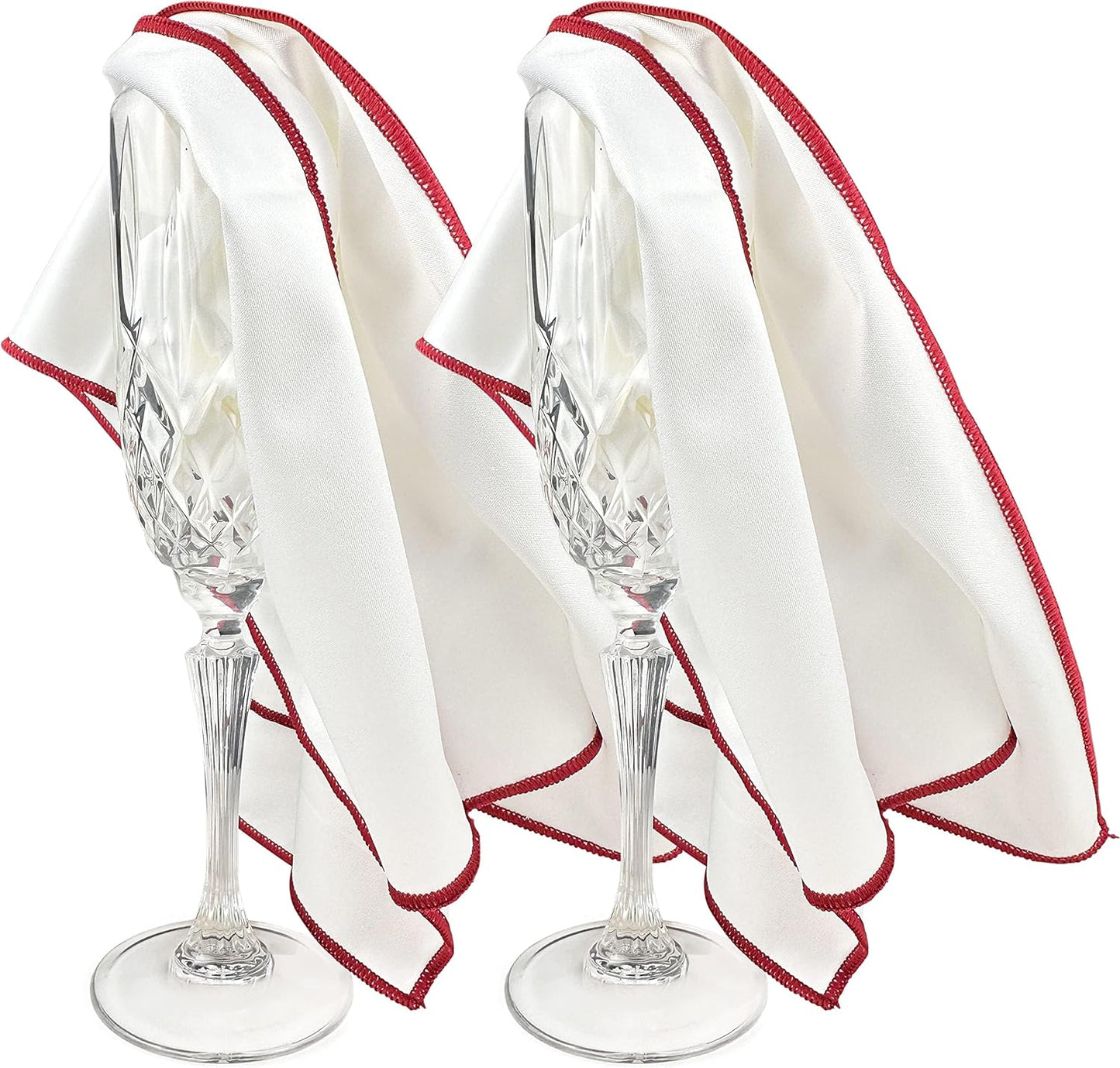 The 2-Pack Premium Microfiber Wine Glass Polishing Cloths, Large Lint-Free Drying Towels for Glasses, Stemware, Glassware, Camera Lenses, 25 Inch X 20 Inch (White, 2 Count)