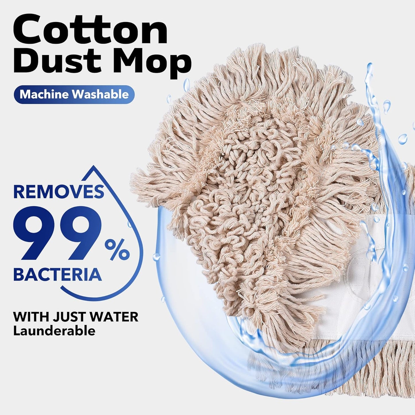 Matthew Cleaning 36'' Cotton Dust Mop Refill Washable Thick Tufted Replacement Heads for Residential & Commercial Use Fit All 36'' Dust Mop Frames, Hardwood, Laminate, Concrete Floors 12 Pack