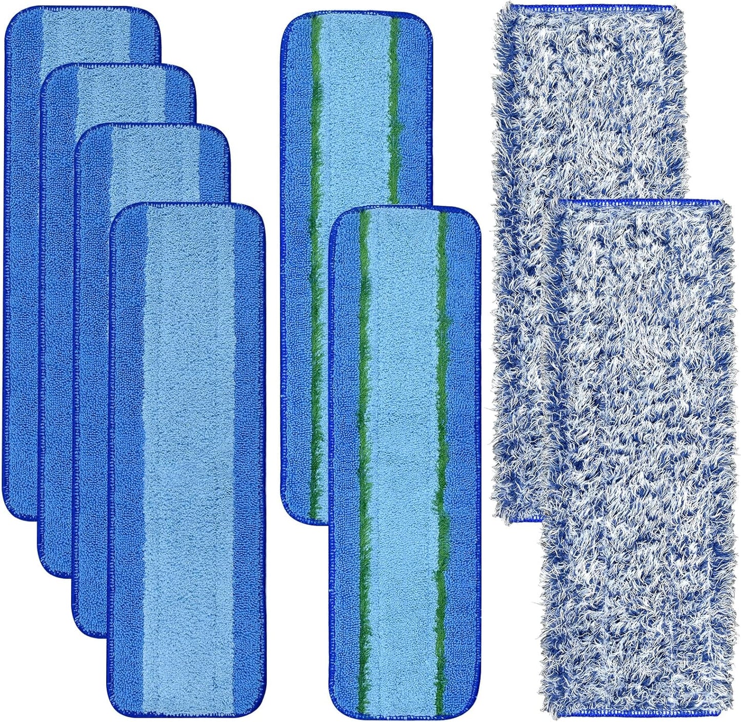 8 Pack Microfiber Cleaning Pad for Bona Mop Hardwood & Hard Surface Floors Dry and Wet Floor Cleaning - Includes 4 Microfiber Cleaning Pad, 2 Deep Clean Pads and 2 Dusting Pad - Dual Zone Cleaning