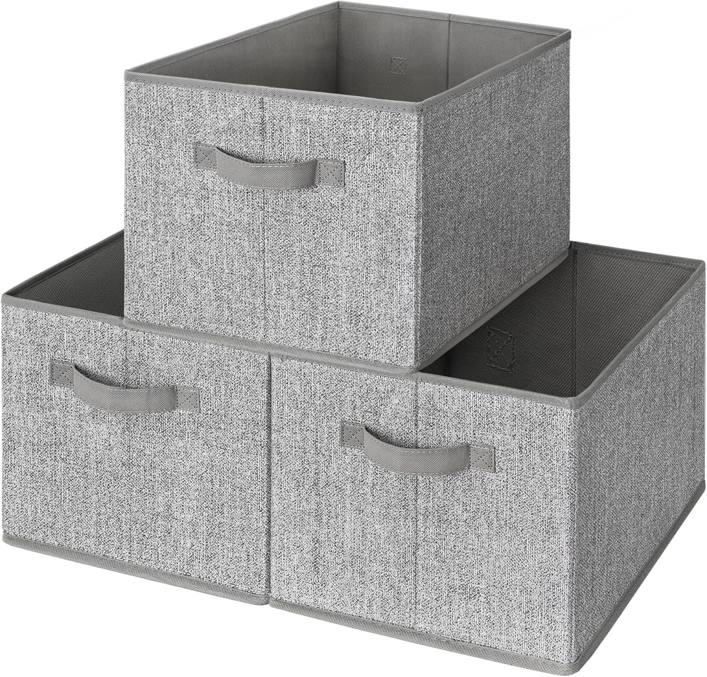 GRANNY SAYS Closet Storage Bins, Storage Baskets for Organizing, Fabric Storage Bins with Handles, Clothing Storage Containers for Organization Wardrobe, Gray, Extra Large, 3-Pack