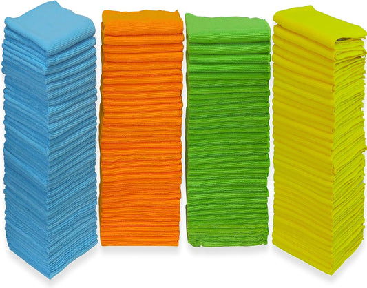 Simple Houseware Microfiber Cleaning Cloth 150 Pack, 12" x 16", 4 Colors