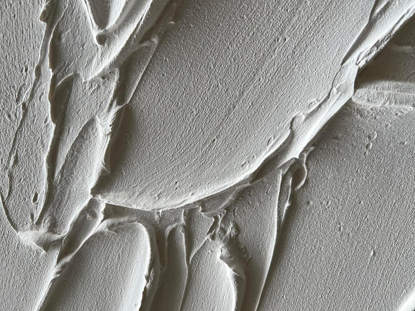 NANKAI Hand-Painted Thick Texture White Minimalist Oil Painting 24x48 Inches Contemporary Abstract Art Oil Painting, Home, Office Wall Decoration Art